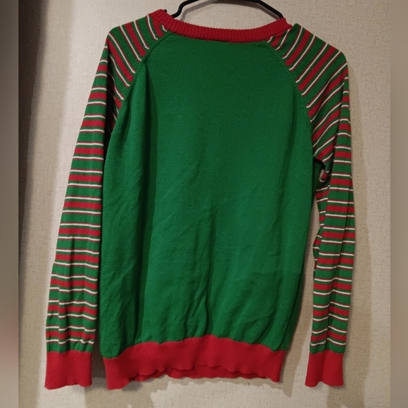 Mighty Fine You Better Slegigh   Red and Green Santa Sweater Sz M - Picture 2 of 4